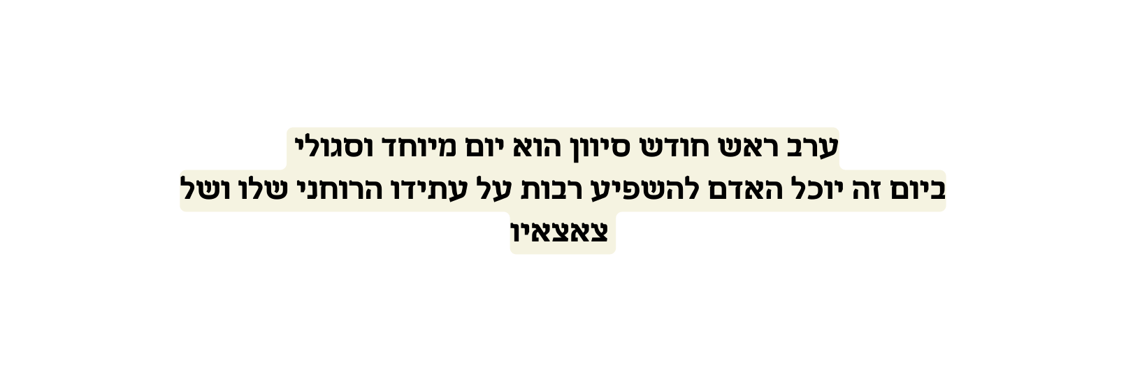 ערב ראש חודש סיוון הוא יום מיוחד וסגולי ביום זה יוכל האדם להשפיע רבות על עתידו הרוחני שלו ושל צאצאיו